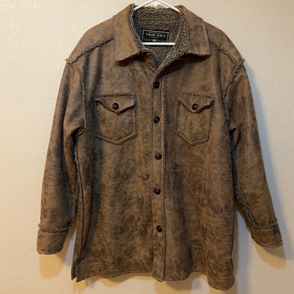 True Grit Pebble Sueded Button Jacket